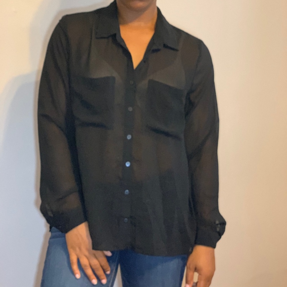 Sheer black dress shirt